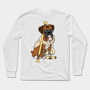 Boxer Monk | DND Dog | Dungeons and Dragon Doggo Long Sleeve T-Shirt